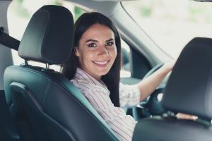 Learner driver in a car